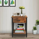 KingSo Drawer Side Table for Living Room, Bedroom - myhomestore.com.pk
