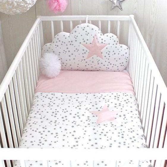 Pink & White Twinkle Baby Cot Set