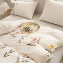 Embroidered Duvet Sets Farmhouse Floral Design - myhomestore.com.pk