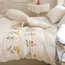 Embroidered Duvet Sets Farmhouse Floral Design - myhomestore.com.pk