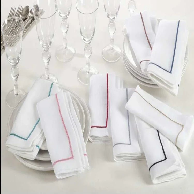Embroidery With Baratta Stitch Napkins (Pack of 6) - myhomestore.com.pk