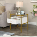 End Table with White and Gold Finish - myhomestore.com.pk
