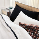 European White with Black Ribbon Duvet Set - myhomestore.com.pk