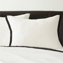 European White with Black Ribbon Duvet Set - myhomestore.com.pk