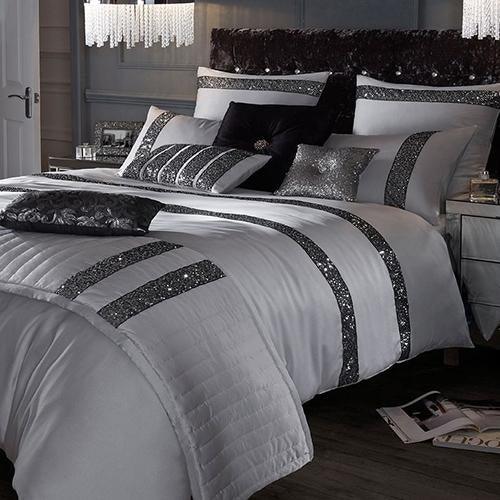 Luxury Sequence Grey Bridal Bedding Duvet cover set With Filling - myhomestore.com.pk