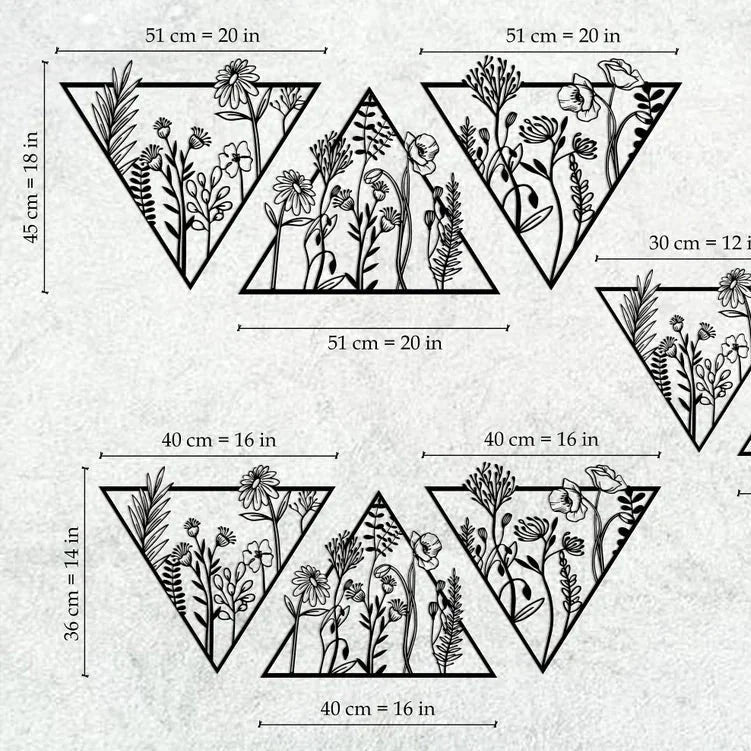 Golden Triangle Metal Wall Decor - myhomestore.com.pk