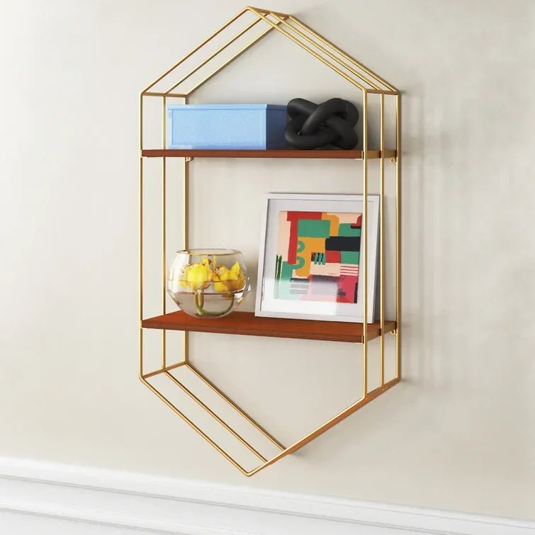 Hexagon Metal Accent Shelf - myhomestore.com.pk