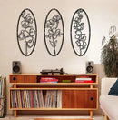 Metal Rose Flower Wall Art, Minimalist Geometric Wall Decoration Metal Wall Decor - myhomestore.com.pk