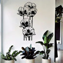 Long Flowers Metal Wall Art Decor - myhomestore.com.pk