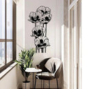 Long Flowers Metal Wall Art Decor - myhomestore.com.pk