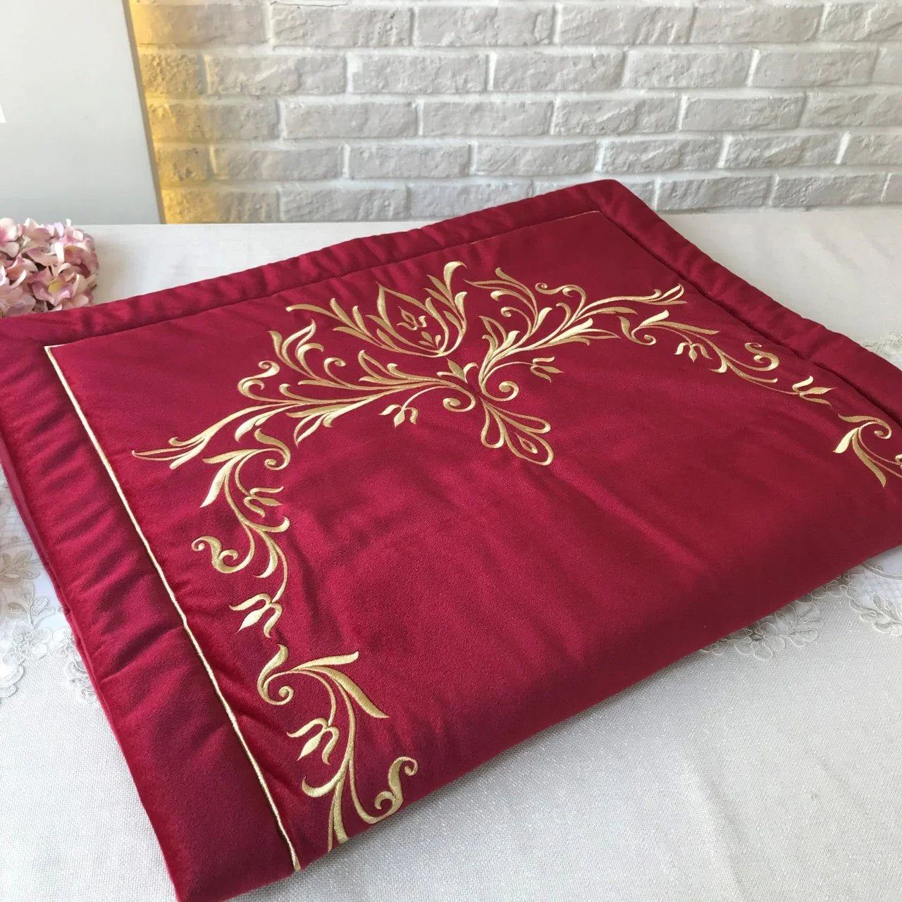 Embroidered Velvet Prayer Mat - myhomestore.com.pk