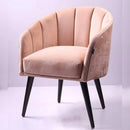 Solid Wooden Legs Wide Velvet Armchair With Round Table - myhomestore.com.pk