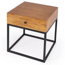 Industrial Iron And Wood Nightstand Side table - myhomestore.com.pk