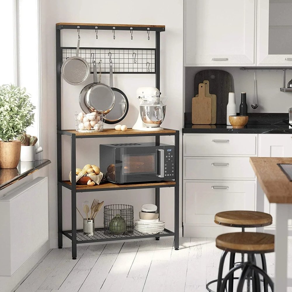 Factory Mess Kitchen Racks Industrial Kitchen Baker's Rack, Kitchen Unit with Storage Shelves