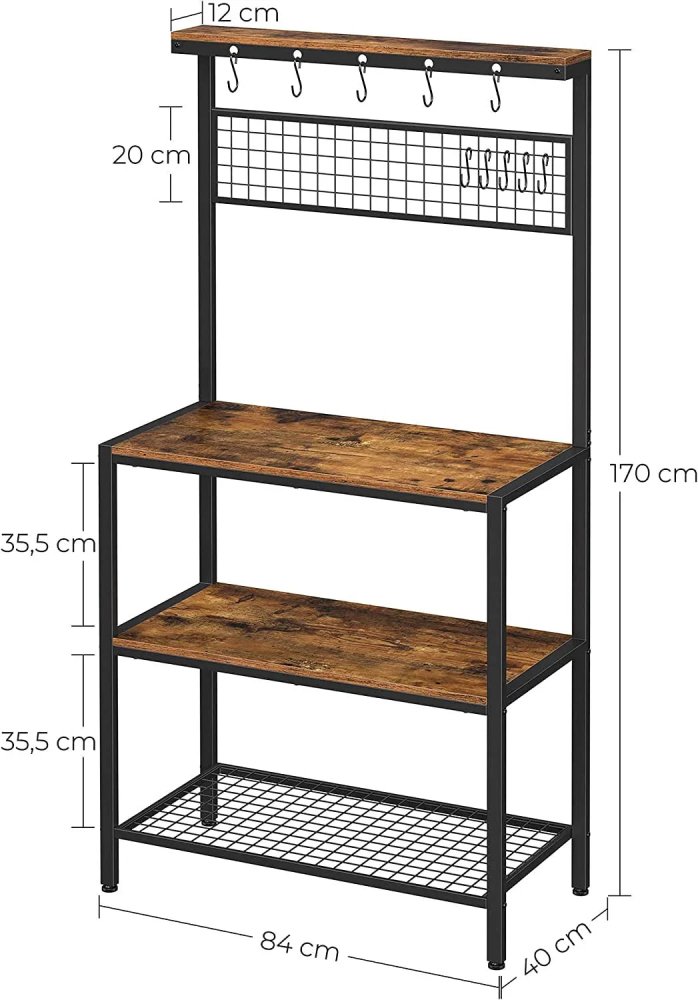 Industrial Kitchen Baker's Rack, Kitchen Unit with Storage Shelves - myhomestore.com.pk