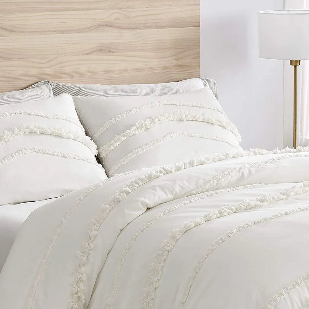 Ivory Tufted Duvet Cover Set - myhomestore.com.pk