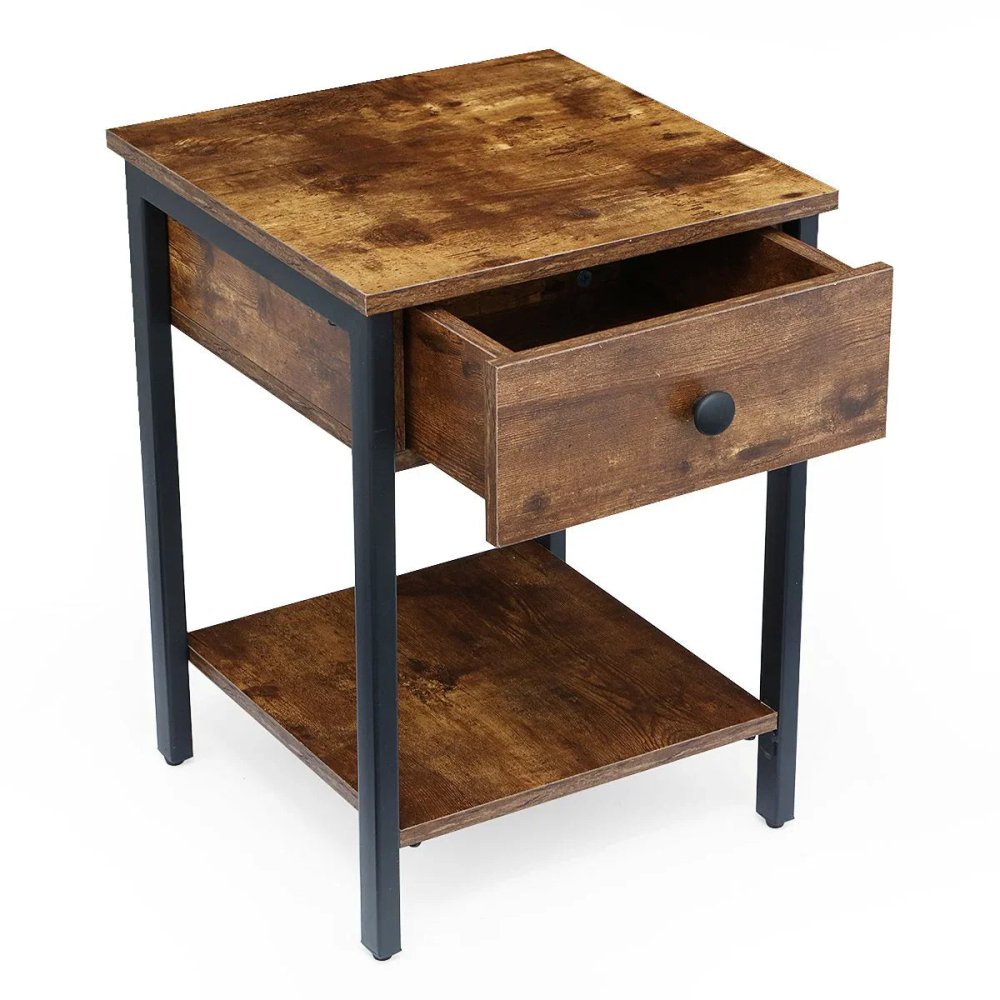 KingSo Drawer Side Table for Living Room, Bedroom - myhomestore.com.pk