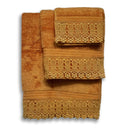 Lace Bath Towel Set (Orange) - myhomestore.com.pk