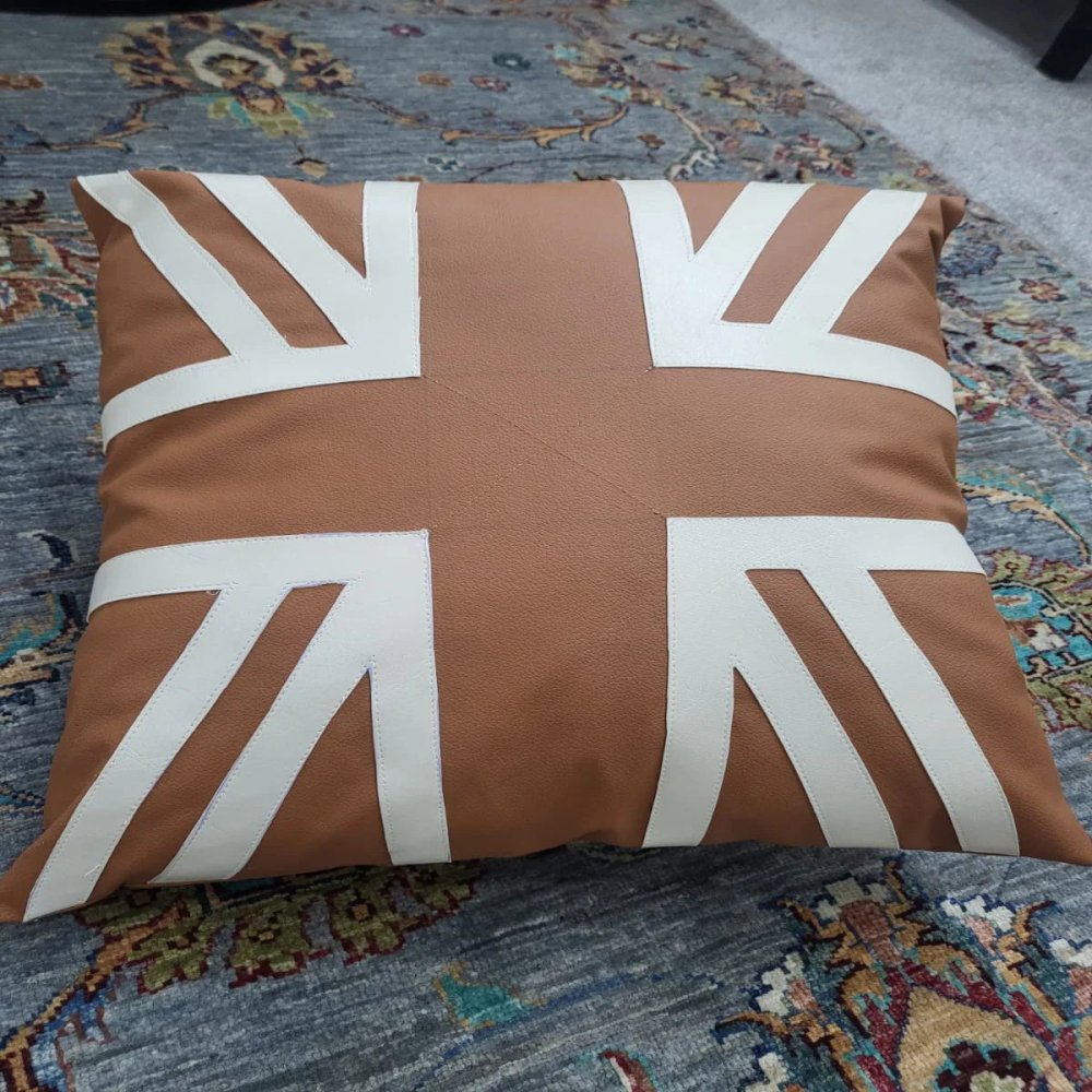Leather Cushion (Union Jack) - myhomestore.com.pk