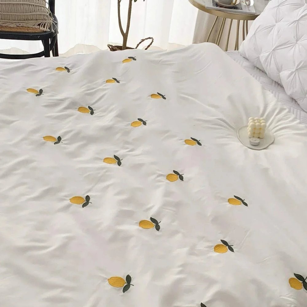 Lemon Embroidered Duvet Cover Set - myhomestore.com.pk