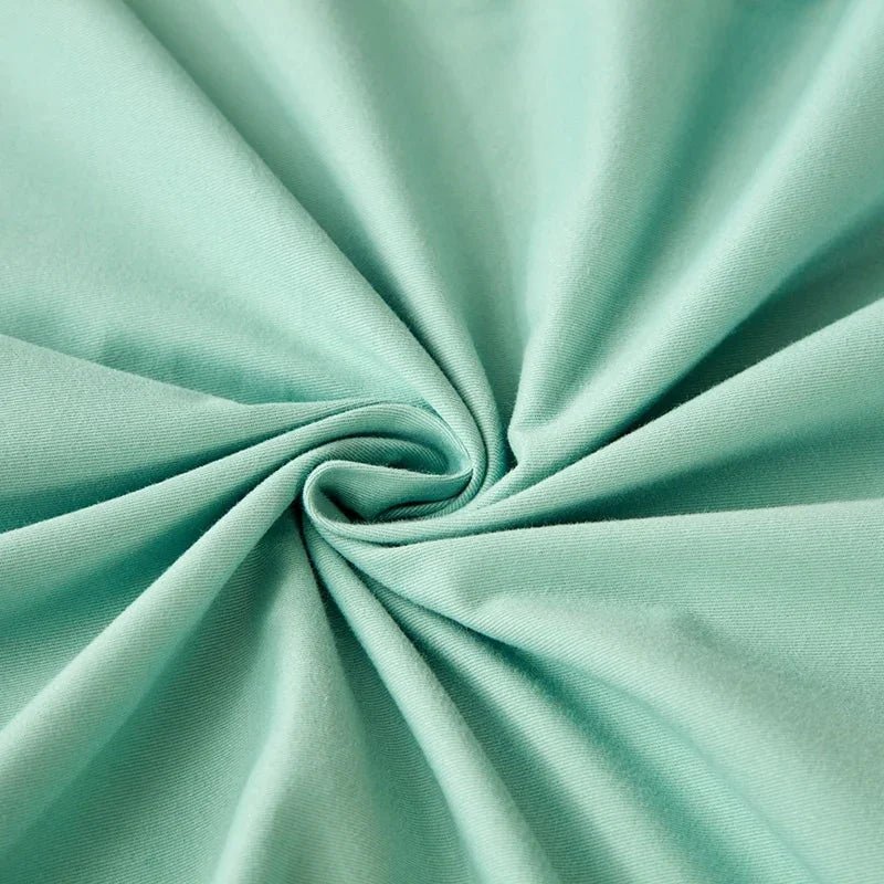 Light Mint Green Elegant Embroidered Cotton European Style Duvet Set - myhomestore.com.pk