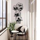 Long Flowers Metal Wall Art Decor - myhomestore.com.pk