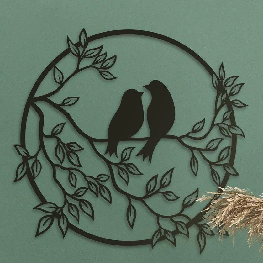 Love Bird Metal Wall Decor - myhomestore.com.pk