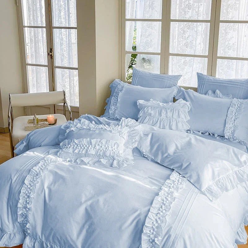 Luxury Cotton Lace Duvet Set - King - myhomestore.com.pk