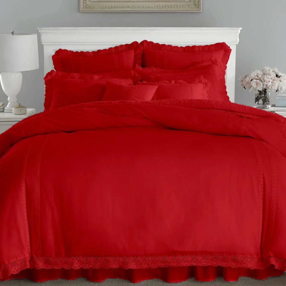 Luxury Soft Duvet Set With Lace - myhomestore.com.pk