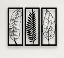 Metal Leaf Wall Art 3 Panels, Wall Decor (pack of 3) - myhomestore.com.pk