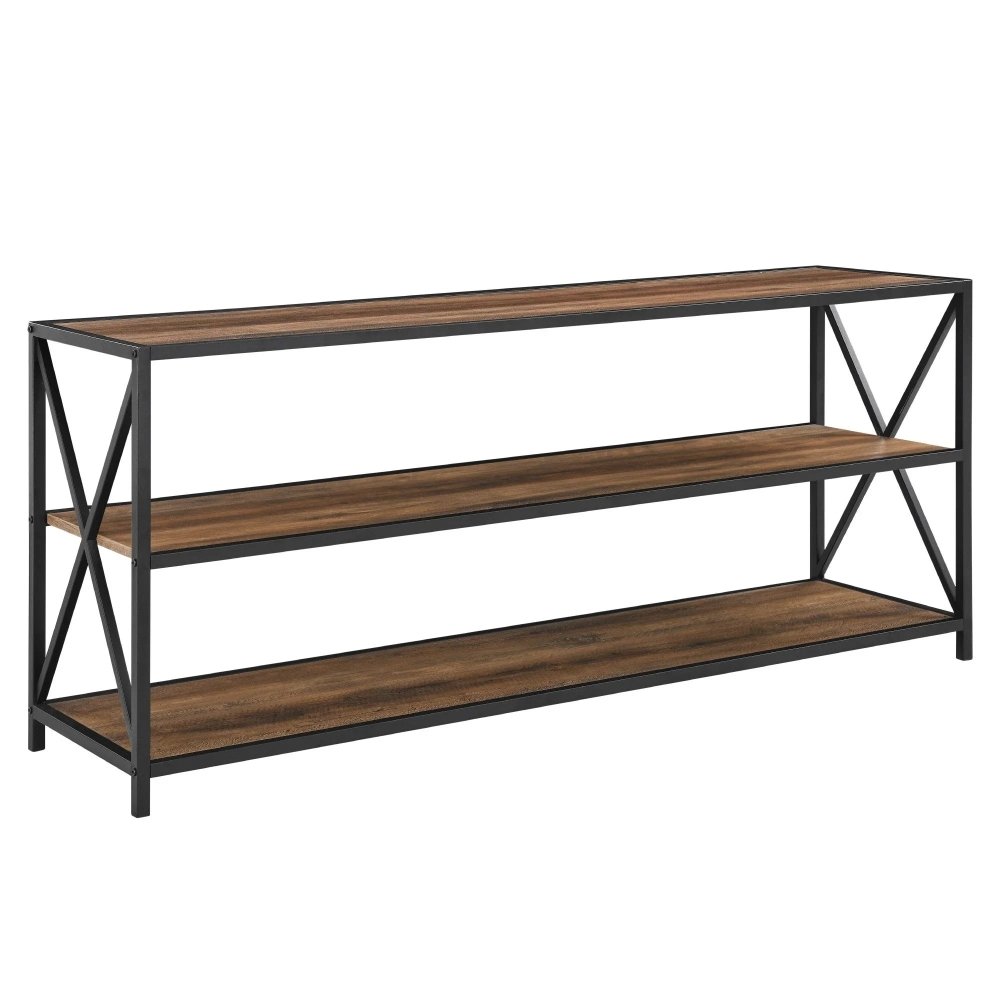Middlebrook Designs Hattie 60 - inch X - frame Bookshelf - Black Metal - myhomestore.com.pk