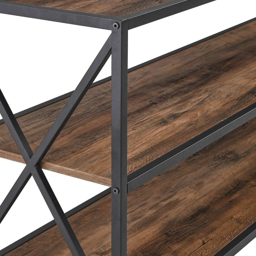 Middlebrook Designs Hattie 60 - inch X - frame Bookshelf - Black Metal - myhomestore.com.pk