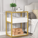 Modern Simple Style End Table with Drawer and Shelf - myhomestore.com.pk
