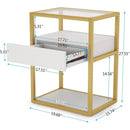 Modern Simple Style End Table with Drawer and Shelf - myhomestore.com.pk