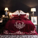Modern Style Luxury Embroidered Velvet Duvet(maroon) - myhomestore.com.pk