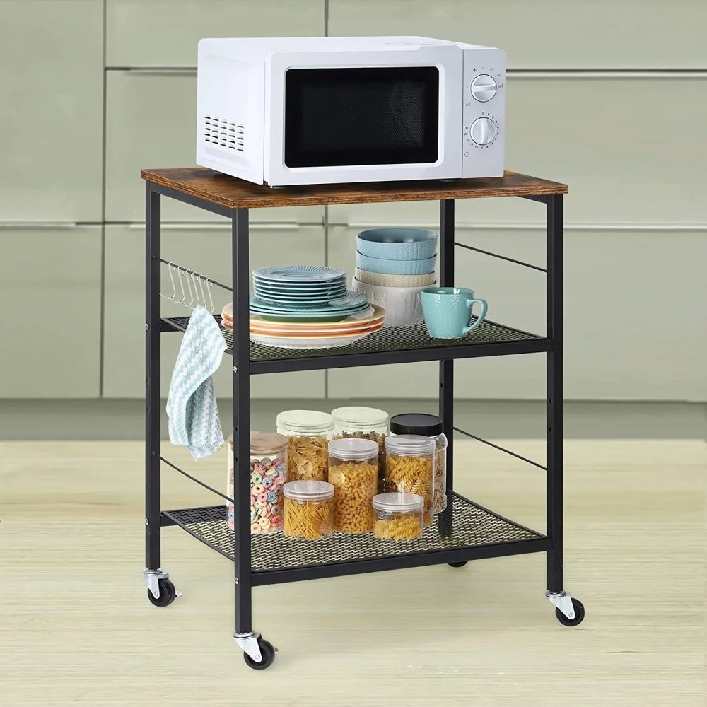 MOOACE 3 - Tier Mesh Kitchen Microwave Rack - myhomestore.com.pk