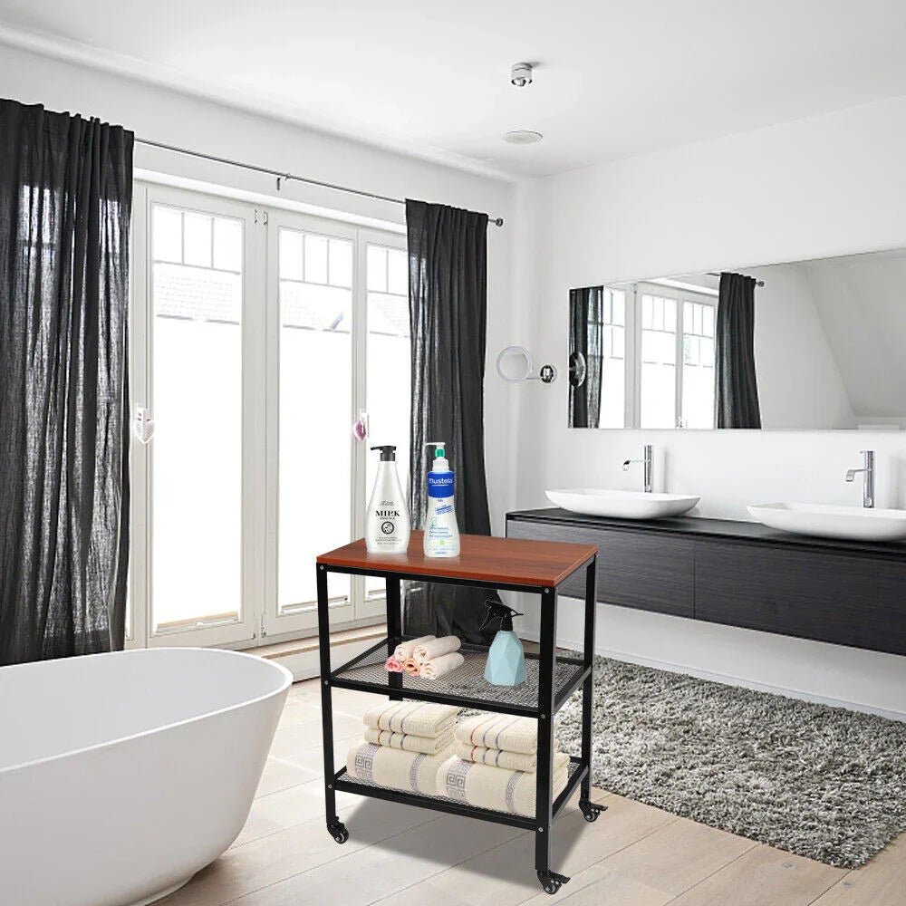 Multi Purpose 3 Tier Rolling Kitchen Cart Baker Rack - myhomestore.com.pk