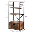 Multifunction 4 - Layer MDF With Cabinets Industrial Style Wrought Iron Kitchen Rack - myhomestore.com.pk