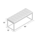 Navy Upholstered Bench with Iron Base for Strength & Style - myhomestore.com.pk