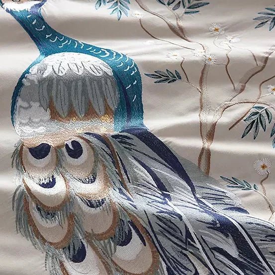 New Luxury Peacock Embroidery Duvet Set - myhomestore.com.pk