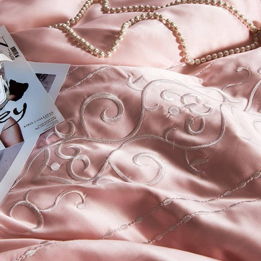 New Luxury Pink Embroidery Duvet Set - myhomestore.com.pk
