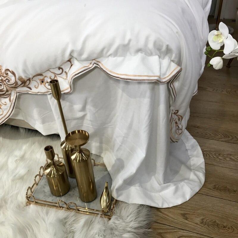 New White Elegant Cotton Satin Embroidery Duvet Set - myhomestore.com.pk