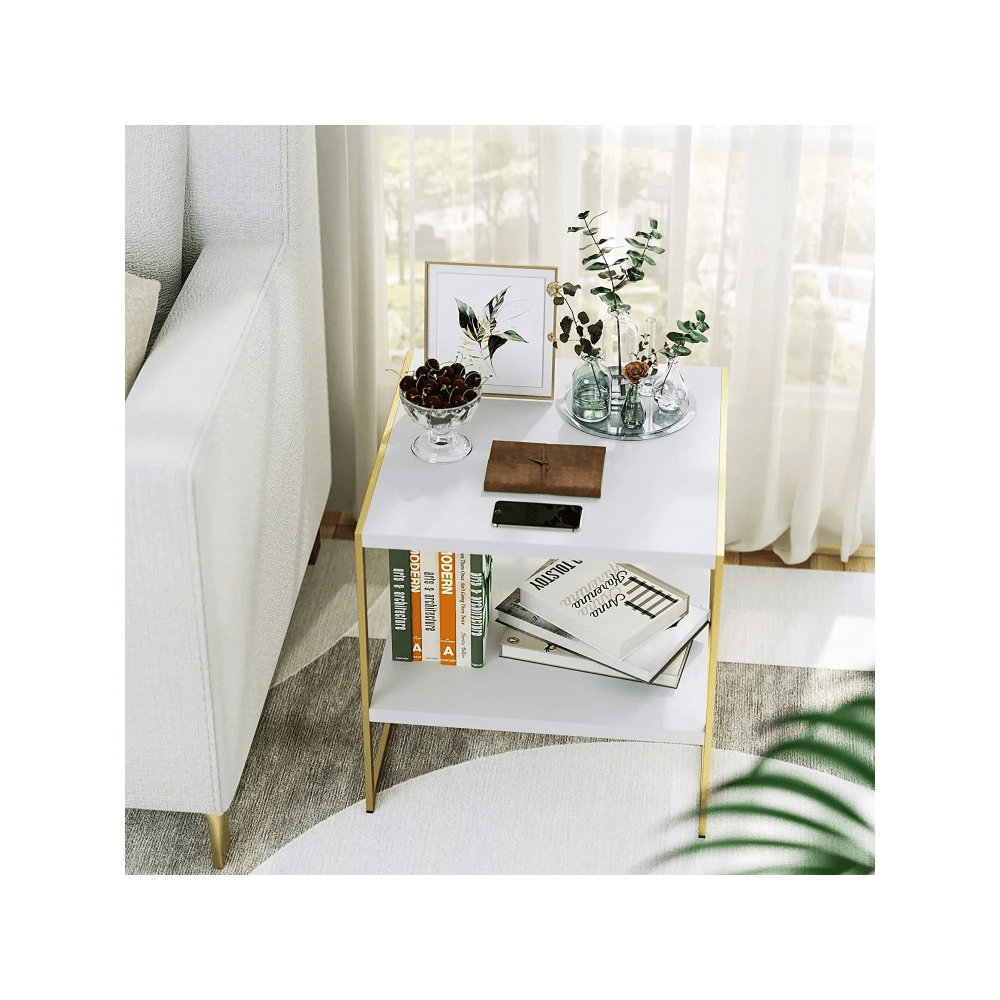 Night Stand with 2 Tier Storage Shelf for Living Room - myhomestore.com.pk