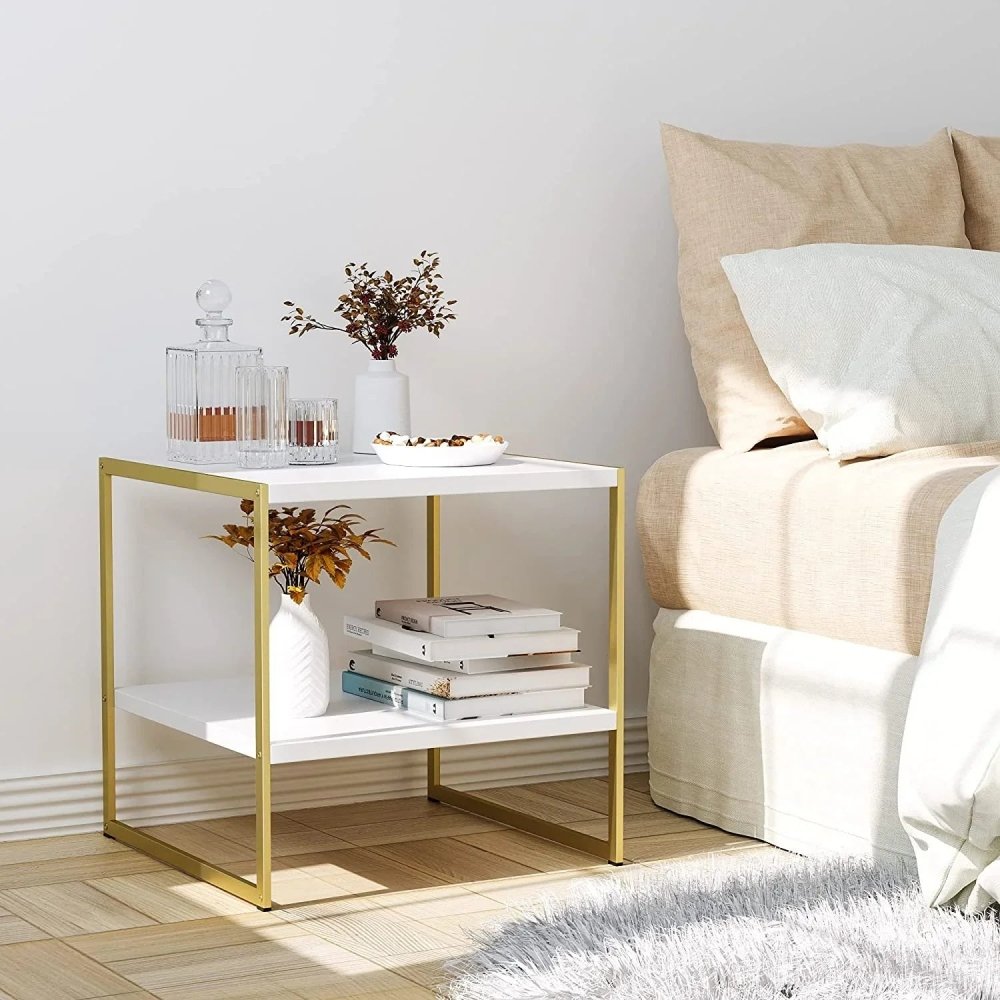 Night Stand with 2 Tier Storage Shelf for Living Room - myhomestore.com.pk