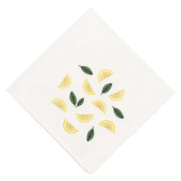 Off White Napkins with Small Lemons embroidered - myhomestore.com.pk
