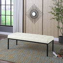 Off white Tufted Upholstered Bench - myhomestore.com.pk