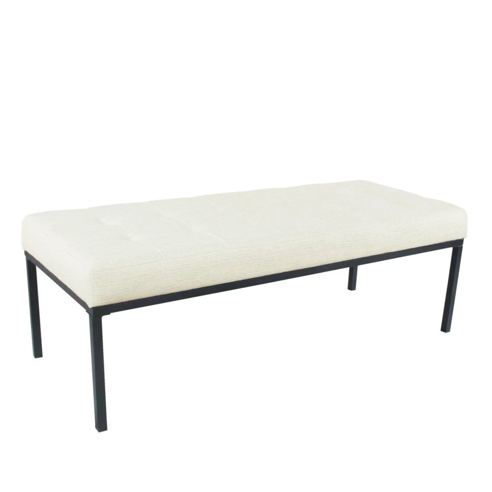 Off white Tufted Upholstered Bench - myhomestore.com.pk