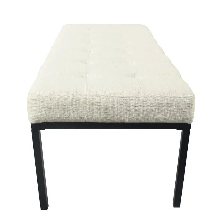 Off white Tufted Upholstered Bench - myhomestore.com.pk