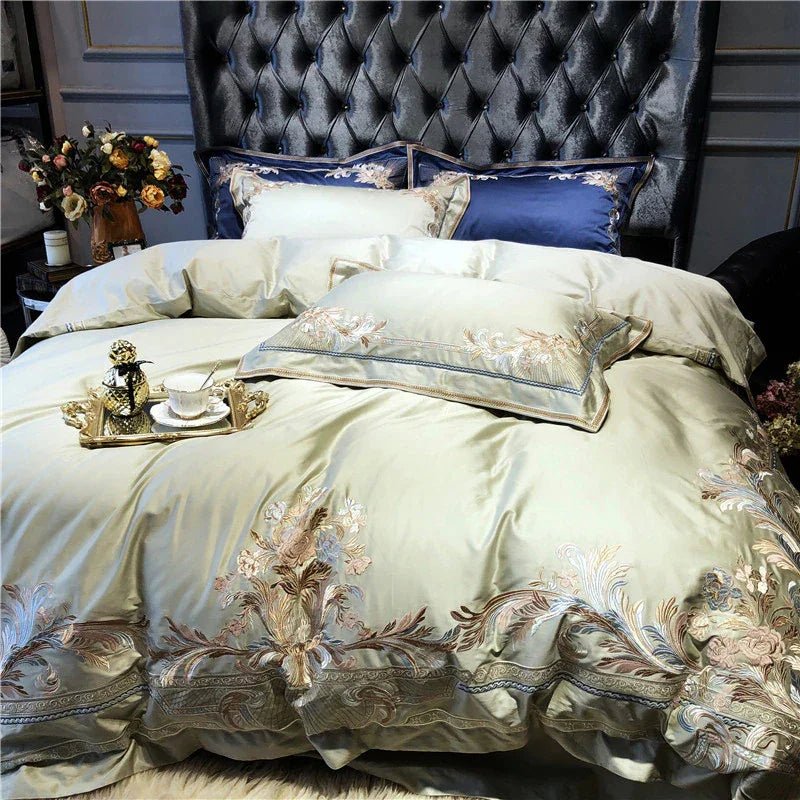 Royal Pistachio Exquisite Embroidery Duvet Set - myhomestore.com.pk