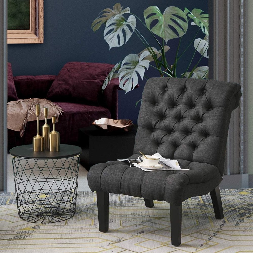 Set Of 2 Bedroom Armless Chairs Accent Lounge Chair - myhomestore.com.pk